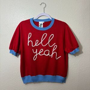 Queen Of Sparkles HELL YEAH Top- Size M Womens